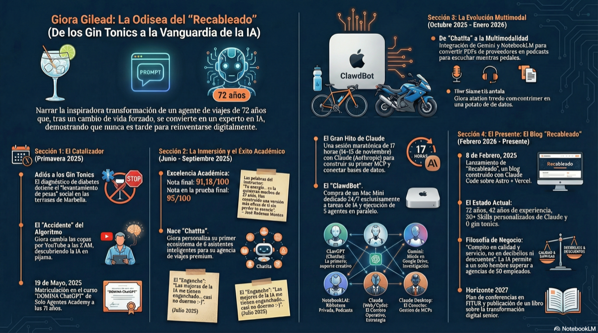 La Odisea Recableado — Cronología visual del blog desde el gin tonic hasta el post 014